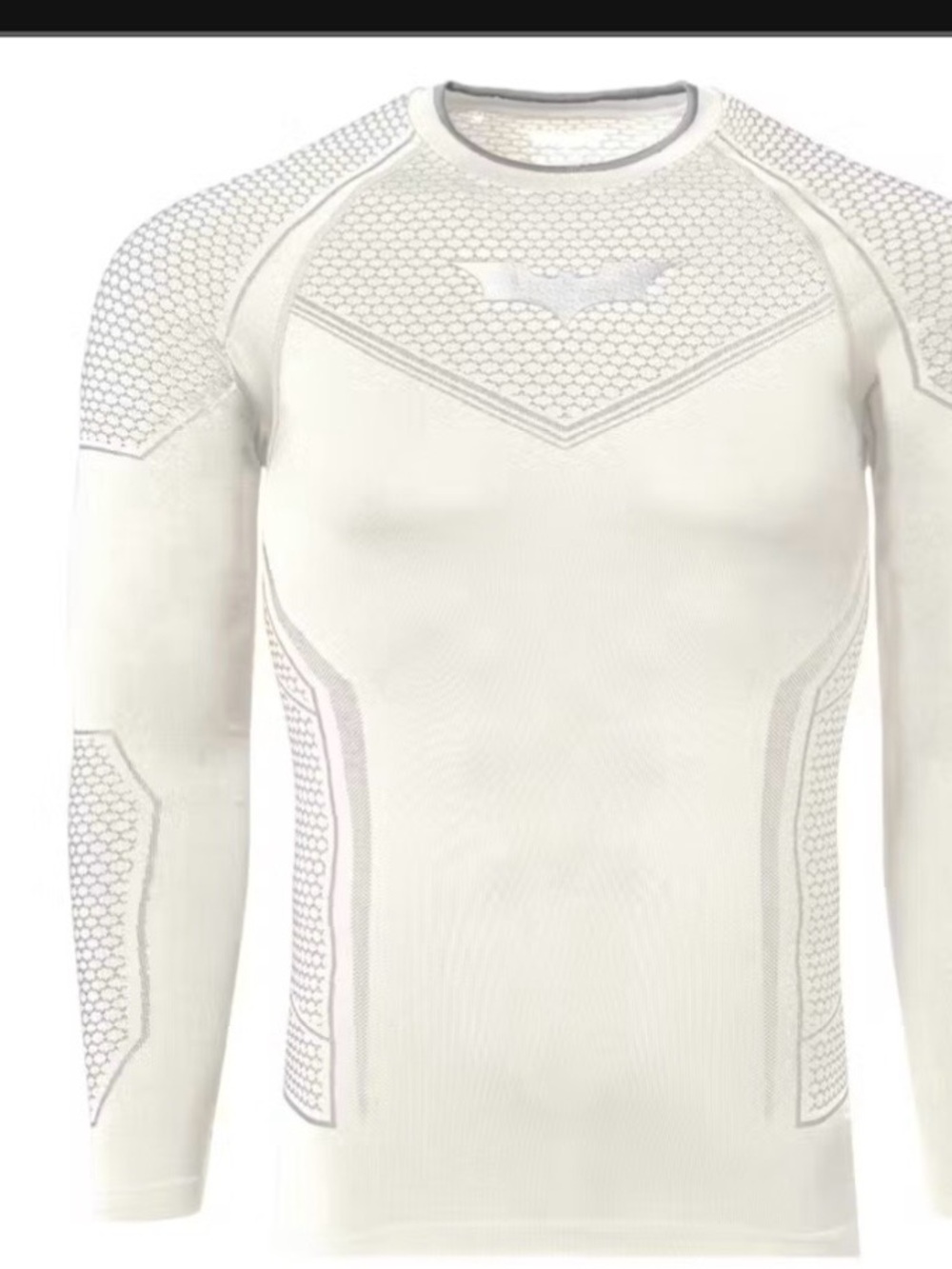 YoungLA Batman Dark knight White Long compression Sleeve Performance Top